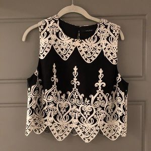 Ark & Co Black and White Lace Blouse